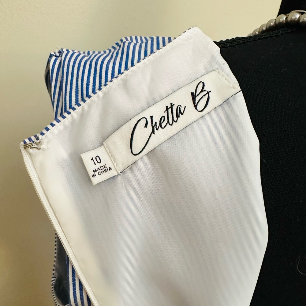 Chetta B Nautical Blue and Yellow Midi Dress - Picture 4 of 8